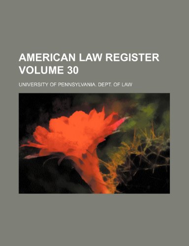 9781236299444: American law register Volume 30