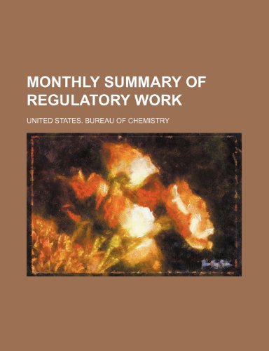 9781236465238: Monthly summary of regulatory work