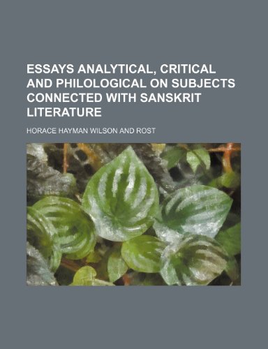 9781236553980: Essays analytical, critical and philological on subjects connected with Sanskrit literature