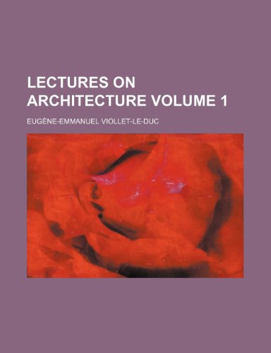 Beispielbild fr Lectures on Architecture Volume 1 zum Verkauf von buchlando-buchankauf