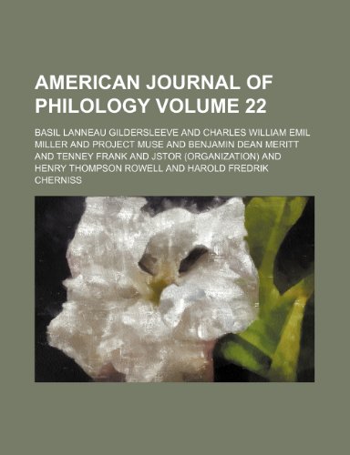 9781236658296: American journal of philology Volume 22