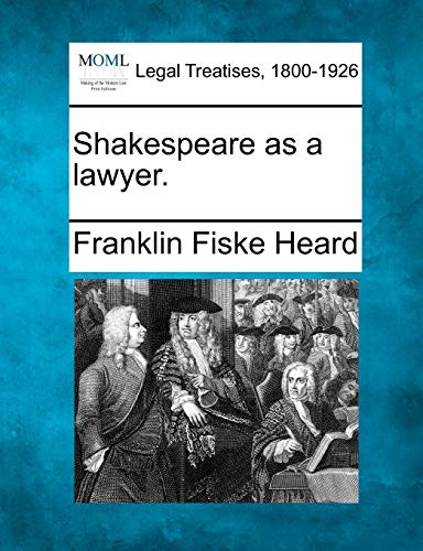 Imagen de archivo de Shakespeare as a Lawyer. a la venta por Lucky's Textbooks