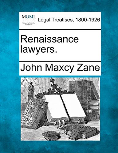 Beispielbild fr Renaissance Lawyers. zum Verkauf von Lucky's Textbooks