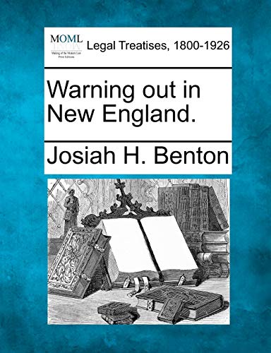 Stock image for Warning Out in New England. for sale by Lucky's Textbooks