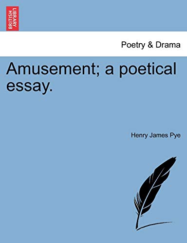 Imagen de archivo de Amusement; A Poetical Essay. a la venta por Lucky's Textbooks