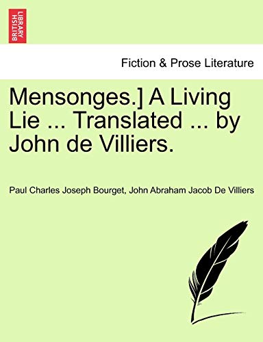 Stock image for Mensonges.] a Living Lie . Translated . by John de Villiers. for sale by Lucky's Textbooks