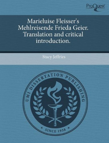 9781243625014: Marieluise Fleisser's Mehlreisende Frieda Geier