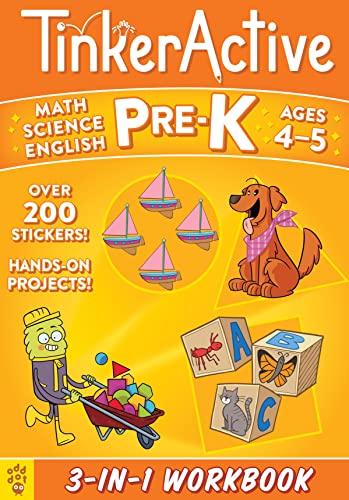 9781250886002: TinkerActive Pre-K 3-in-1 Workbook: Math, Science, English Language Arts (TinkerActive Workbooks)