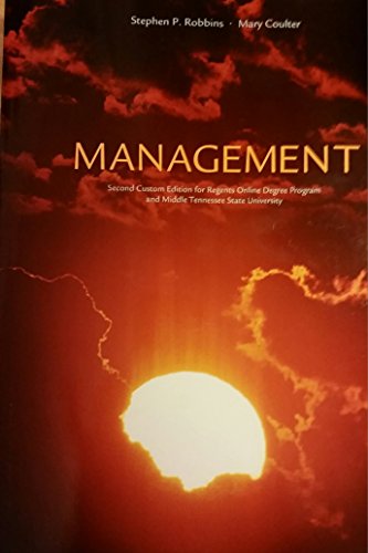 Imagen de archivo de Management Second Custom for Regents Online Degree Program a la venta por ThriftBooks-Dallas