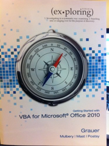 Stock image for Exploring Microsoft Office 2010 Getting Started with VBA (Exploring (Delmar)) for sale by Ergodebooks