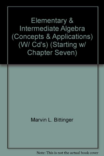 9781256282730: Elementary & Intermediate Algebra (Concepts & Applications) (W/ Cd's) (Starting w/ Chapter Seven)