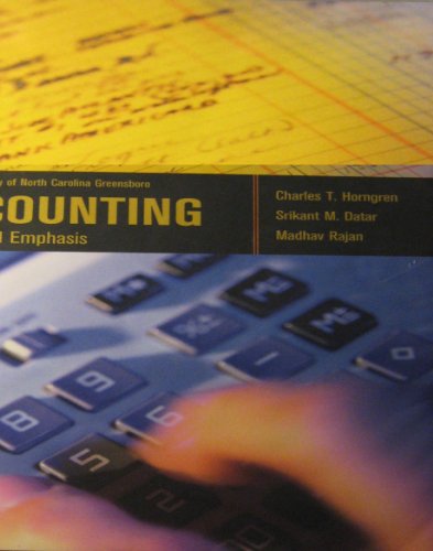 Beispielbild fr Cost Accounting: A Managerial Emphasis. Custom Edition for the University of North Carolina Greensboro zum Verkauf von Pages Past--Used & Rare Books