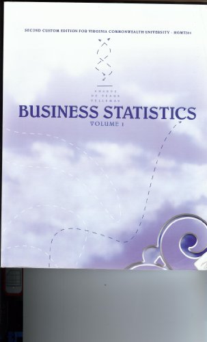 Beispielbild fr Business Statistics Custom for Virginia Commonwealth University zum Verkauf von BookHolders