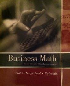 Imagen de archivo de Business Math (Custom Edition for William Peterson University) a la venta por SecondSale