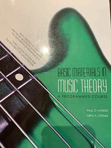 Stock image for Basic Materials in Music Theory for sale by Seattle Goodwill