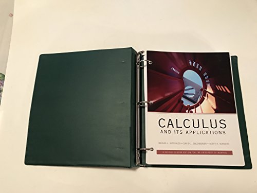 Imagen de archivo de Calculus and Its Applications, a Revised Custom Edition for the University of Memphis a la venta por BooksRun