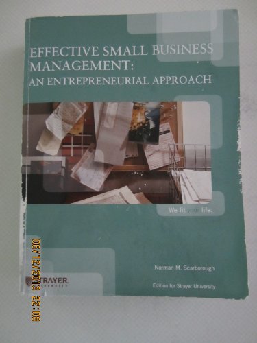 Imagen de archivo de Effective Small Business Management: An Entrepreneurial Approach a la venta por HPB-Red