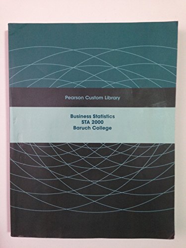 Imagen de archivo de Business Statistics STA 2000 Baruch College a la venta por BooksRun