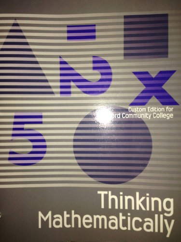 Imagen de archivo de Thinking Mathematically Custom Edition for Harford Community College. Taken From 5th & 4th Edition a la venta por Irish Booksellers