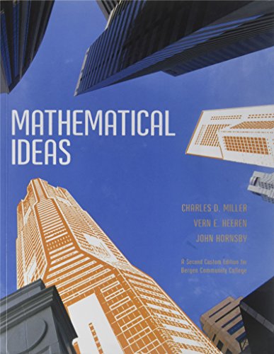 Beispielbild fr Mathematical ideas a second edition for Bergen Community College zum Verkauf von BooksRun