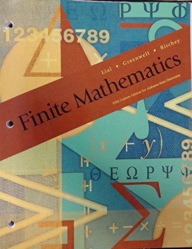 Beispielbild fr Finite Mathematics Fifth Custom Edition for Alabama State University zum Verkauf von BooksRun