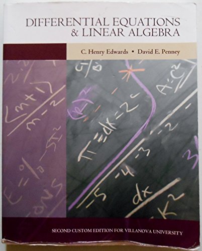 Beispielbild fr Differential Equations & Linear Algebra [2nd Custom Edition for Villanova] zum Verkauf von BooksRun
