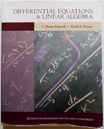 Imagen de archivo de Differential Equations & Linear Algebra [2nd Custom Edition for Villanova] a la venta por ThriftBooks-Dallas