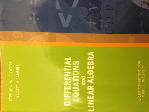Imagen de archivo de Differential Equations and Linear Algebra, a Custom Edition for Purdue University a la venta por Irish Booksellers
