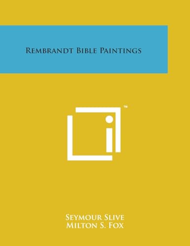 Beispielbild fr Rembrandt Bible Paintings zum Verkauf von THE SAINT BOOKSTORE