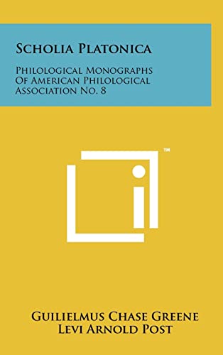 Stock image for Scholia Platonica: Philological Monographs Of American Philological Association No. 8 (Grebo Edition) for sale by Lucky's Textbooks