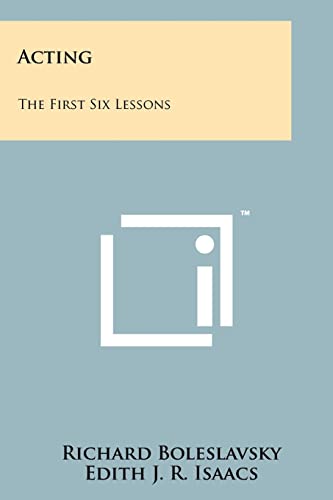 Stock image for Acting: The First Six Lessons for sale by HPB-Movies