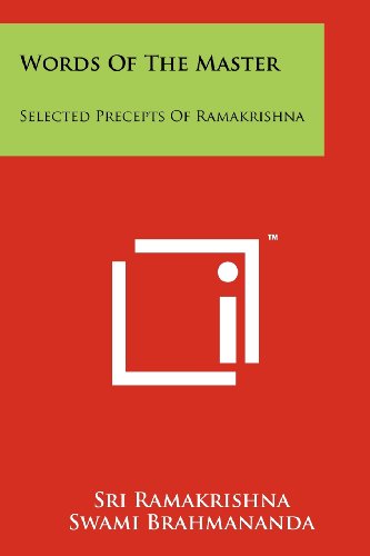 Stock image for Words Of The Master: Selected Precepts Of Ramakrishna for sale by Blue Vase Books