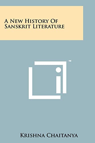 9781258218874: A New History Of Sanskrit Literature