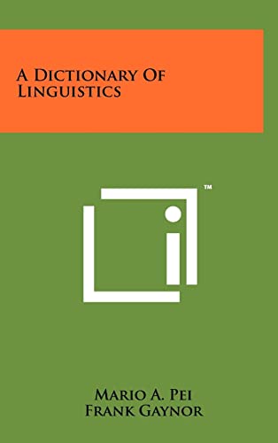 9781258222666: A Dictionary of Linguistics