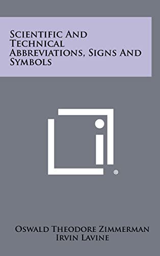 Beispielbild fr Scientific and Technical Abbreviations, Signs and Symbols zum Verkauf von Lucky's Textbooks