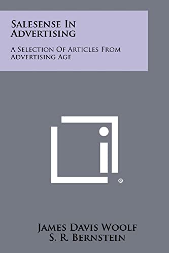 Imagen de archivo de Salesense in Advertising: A Selection of Articles from Advertising Age a la venta por Lucky's Textbooks