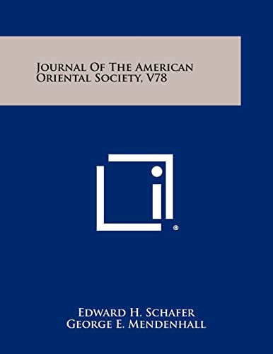 Stock image for Journal of the American Oriental Society, V78 for sale by Lucky's Textbooks