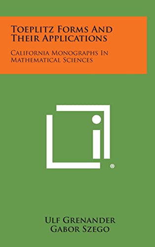 Beispielbild fr Toeplitz Forms and Their Applications: California Monographs in Mathematical Sciences zum Verkauf von Lucky's Textbooks