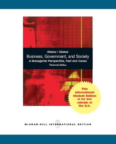 9781259009457: Business, Government, and Society: A Managerial Perspective (Asia Higher Education Business & Economics Management and Organization)