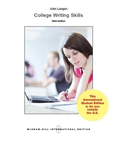 9781259072093: College Writing Skills 9th Edition By Langan (2013, Paperback)