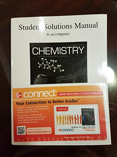 Stock image for Student Solutions Manual to accompany CHEMISTRY The Molecular Nature of Matter and Change Canadian Edition prepared by Sophie Lavieri and Rashmi Venkateswaran for sale by Better World Books