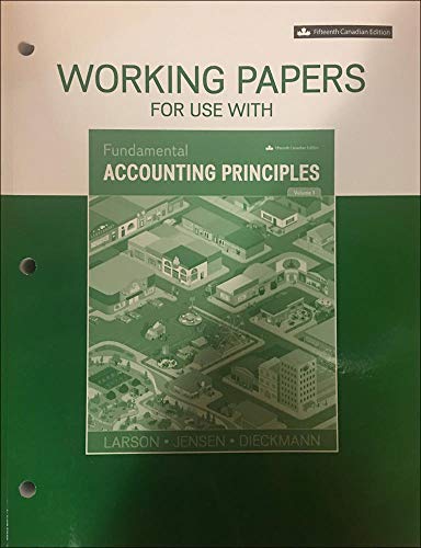 Imagen de archivo de Working Papers t/a Fundamental Accounting Principles Volume 1 a la venta por Better World Books