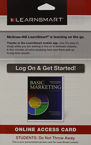 Stock image for LearnSmart Access Card for Basic Marketing for sale by BookHolders