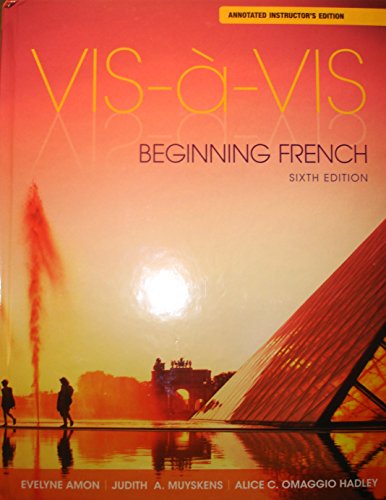 Stock image for VIS-A-VIS: Beginning French for sale by BombBooks