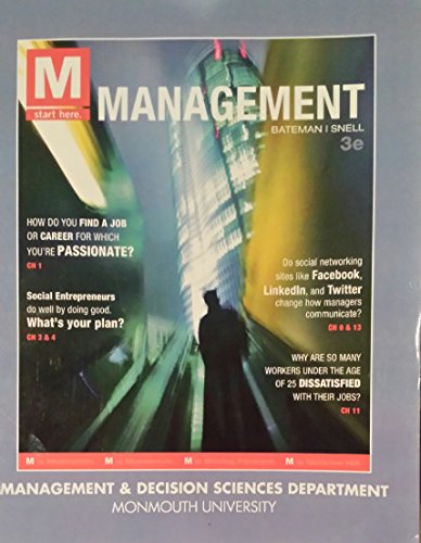 9781259148859: Management (Custom Edition for Management & Decisions Department at Monmouth University)