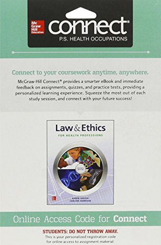 9781259154218: Connect Access Card for Law & Ethics for the Health Professions