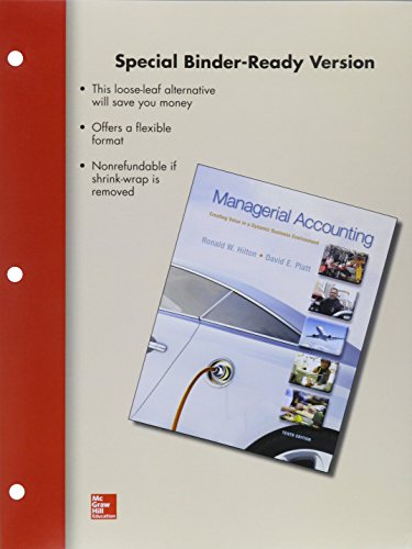 9781259163487 Loose Leaf Managerial Accounting With
