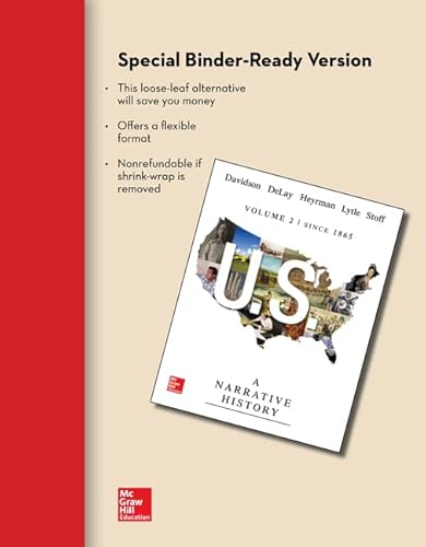 Imagen de archivo de Looseleaf for US: A Narrative History, Volume 2: Since 1865 a la venta por HPB-Red