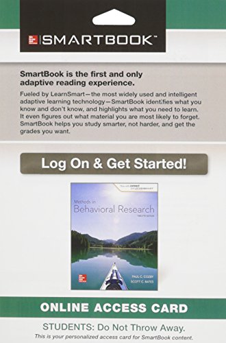9781259183300: Smartbook Access Card for Methods in Behavioral Research