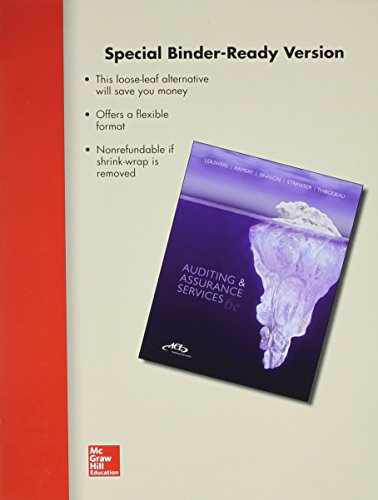 Stock image for Loose Leaf Auditing Assurance Services with ACL Software Student CD-ROM and Connect Access Card for sale by BombBooks